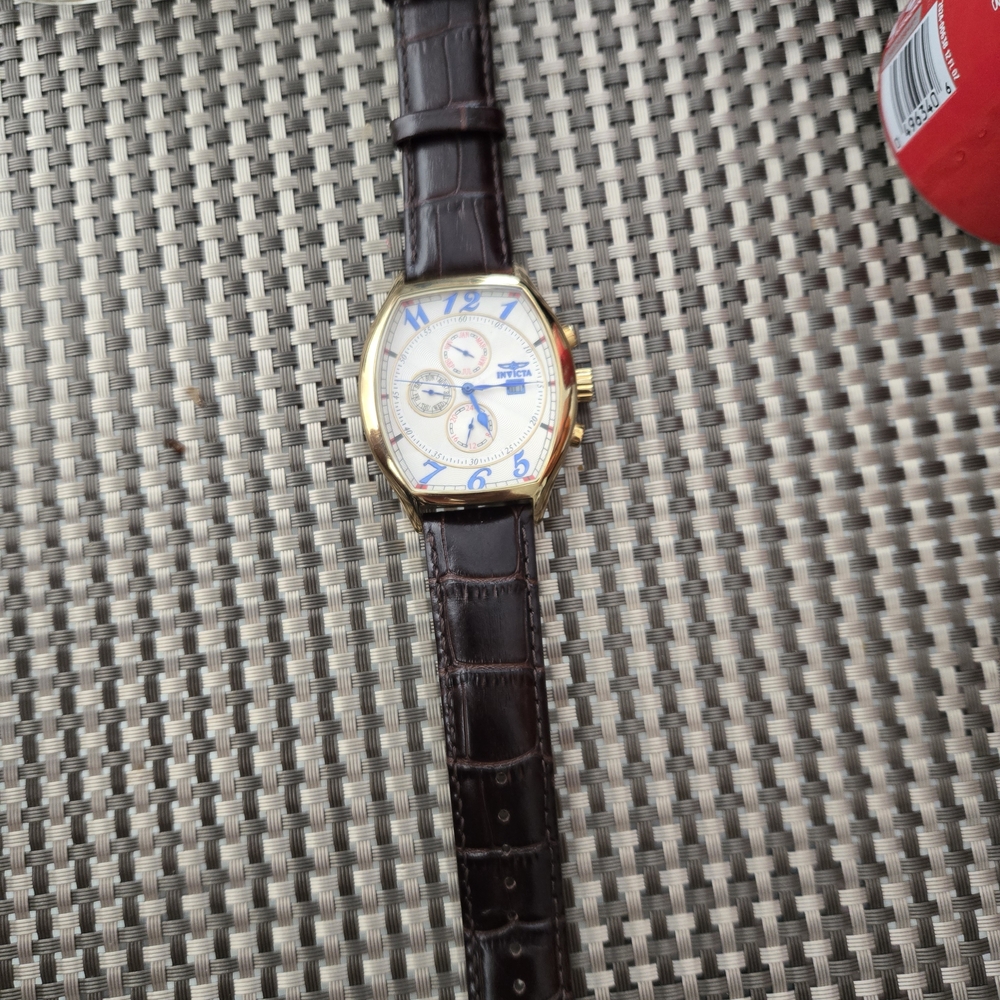 Invicta Men's Watch with Gold and Blue Accents